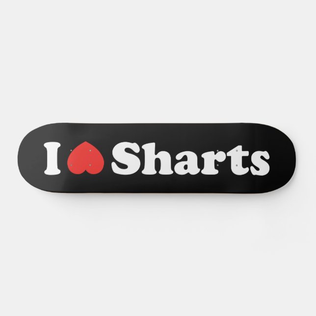Jag älskar Sharts Mini Skateboard Bräda 18,5 Cm (Horz)