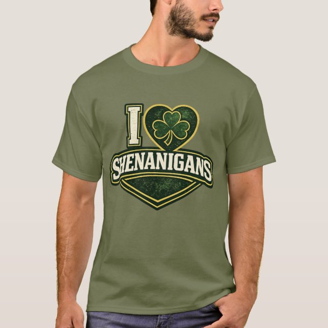 Jag älskar Shenanigans - St Patrick's Day T Shirt (Framsida)