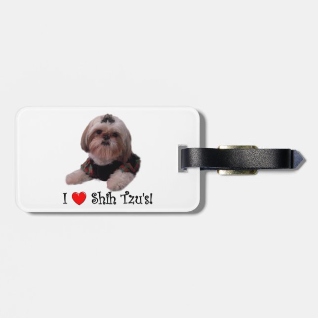 Jag älskar Shih Tzu Bagagebricka (Baksida Vågrät)