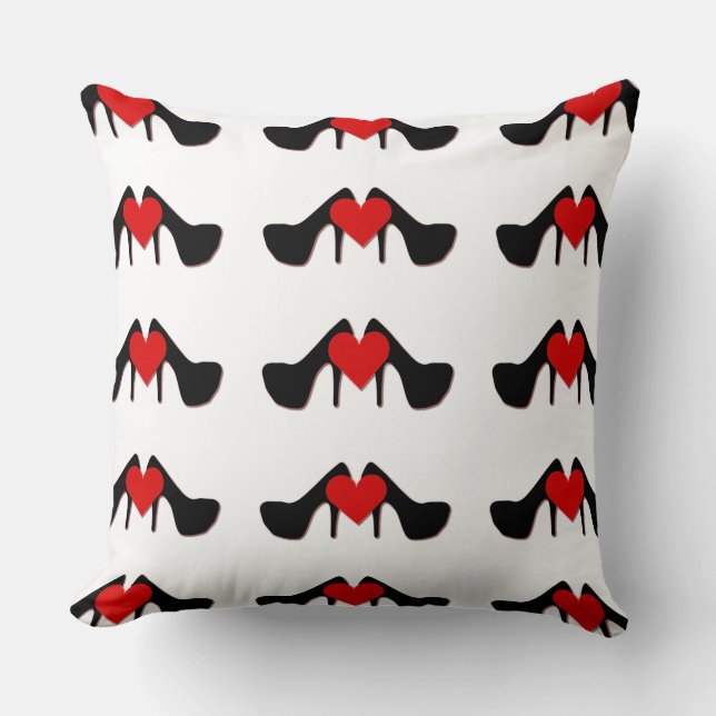 Jag älskar Shoes Mönster Dekorativ kudde (Framsida)