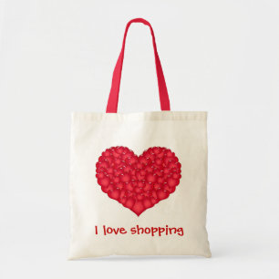 Jag älskar shopping bag tygkasse