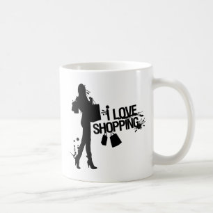 Jag älskar shopping kaffemugg