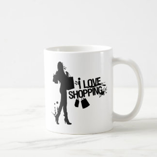 Jag älskar shopping kaffemugg