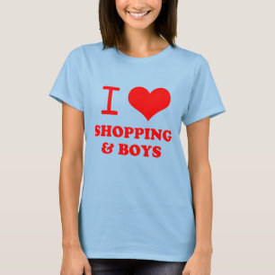 jag älskar shopping & pojkar t-shirt