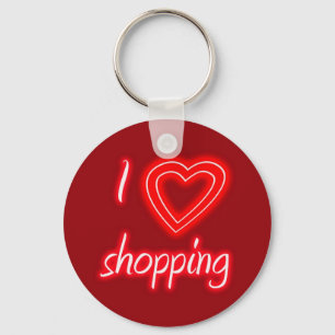 Jag älskar shoppingnyckelringen nyckelring
