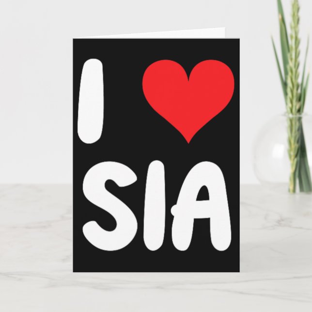 Jag älskar Sia - Hjärta  Kort (Framsida)