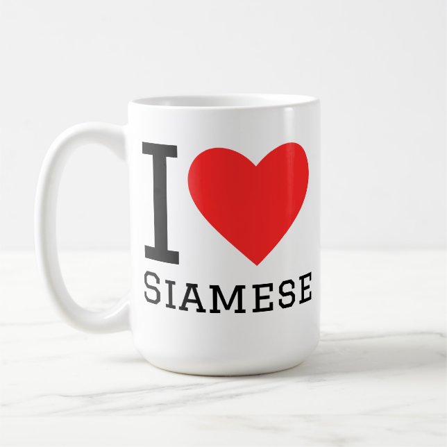 Jag älskar siameser  kaffemugg (Vänster)