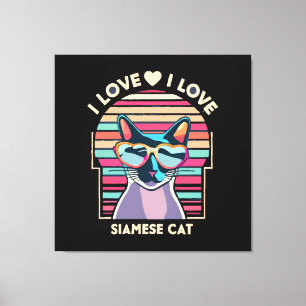 Jag älskar siamesk katt canvastryck