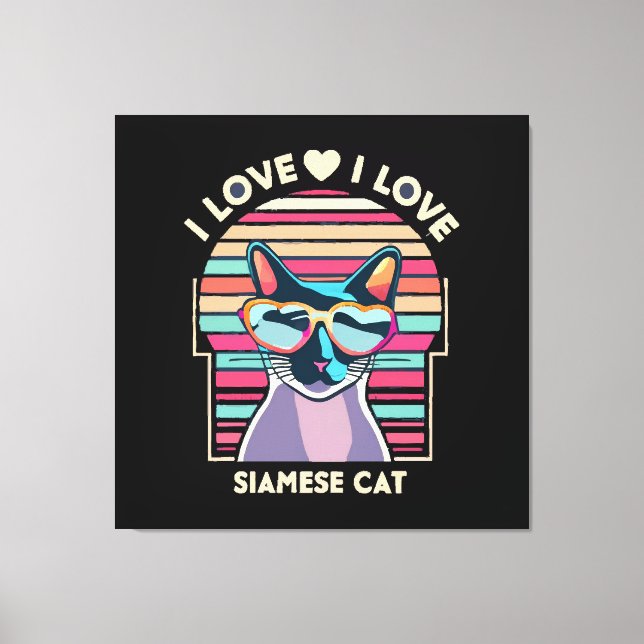 Jag älskar siamesk katt canvastryck (Framsida)