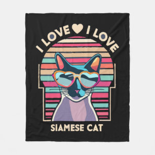 Jag älskar siamesk katt fleecefilt