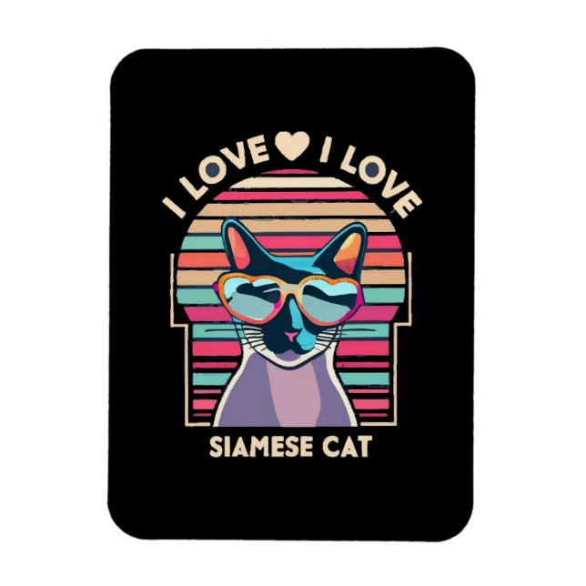 Jag älskar siamesk katt magnet (Vertikal)