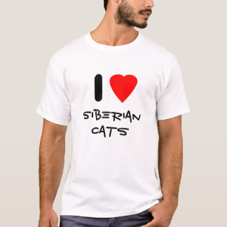 Jag älskar Siberian katter T-shirt