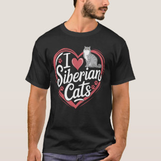 Jag älskar sibiriska katter t shirt