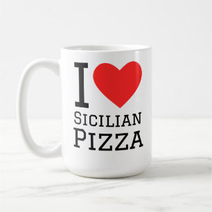 Jag älskar siciliansk pizza kaffemugg