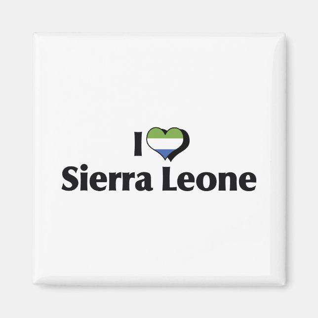Jag älskar Sierra Leone Flagga Magnet (Framsidan)