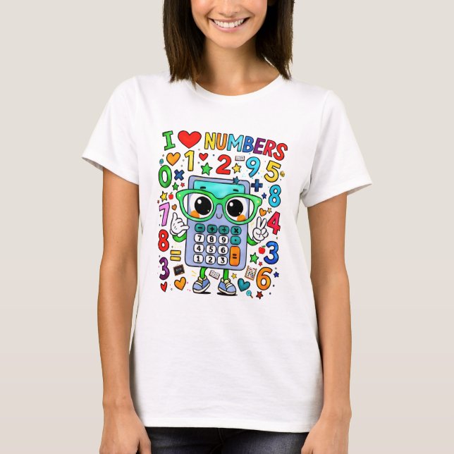 Jag älskar siffror Mattematikk T-shirt för lärare  (Framsida)