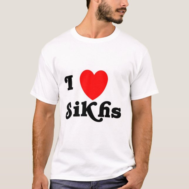 Jag älskar Sikhs (klassikertext) Tee (Framsida)
