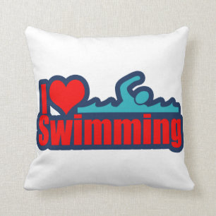 Jag älskar simning kudde