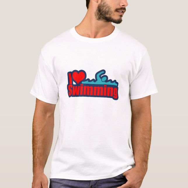Jag älskar simning tee shirt (Framsida)