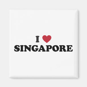 Jag älskar Singapore Magnet
