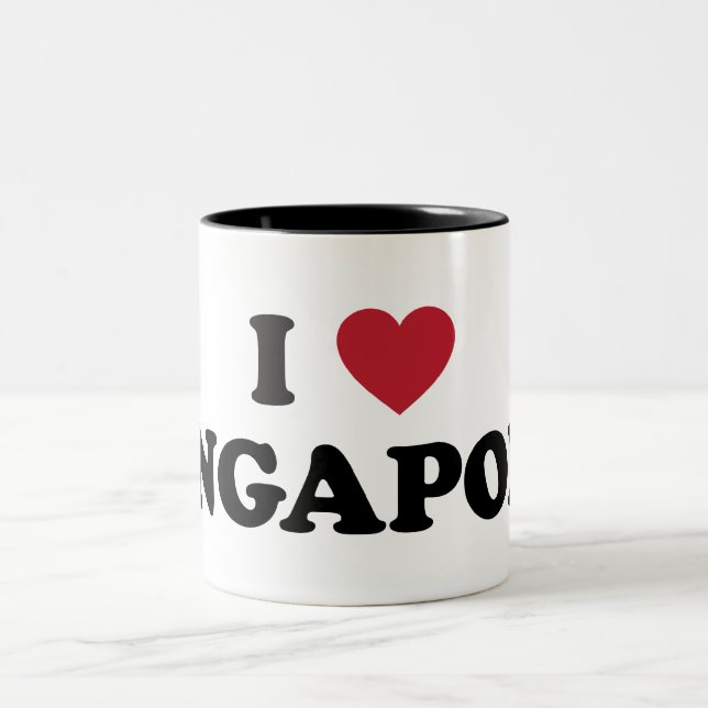 Jag älskar Singapore Två-Tonad Mugg (Center)
