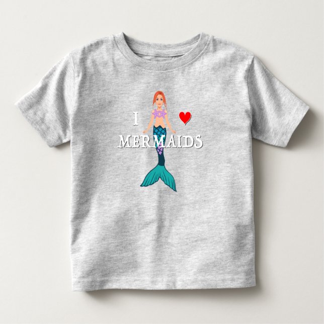 Jag älskar sjöjungfrur design - Fina toddlertröjor T Shirt (Framsida)