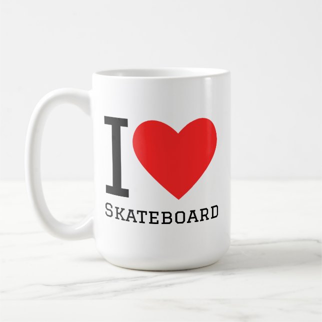 Jag älskar skateboard kaffemugg (Vänster)
