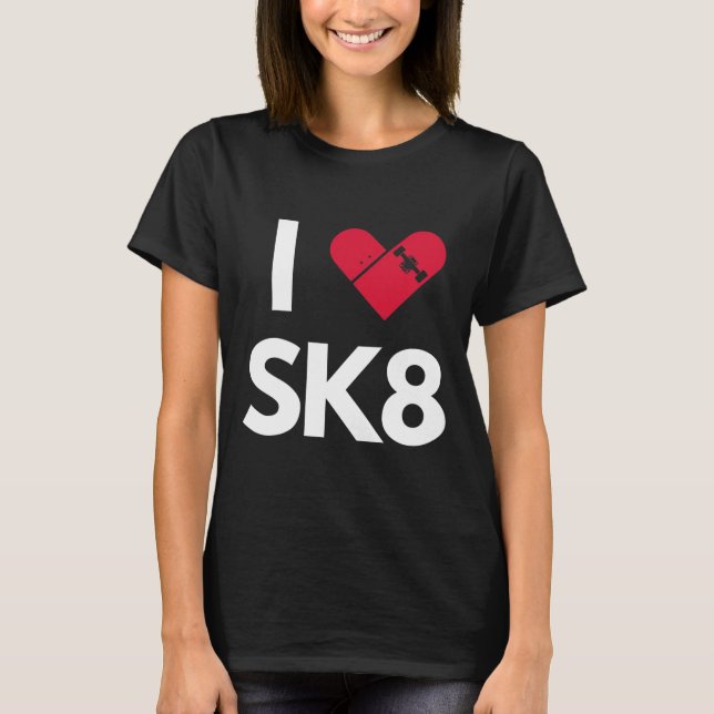 Jag älskar skateboardåkning  t shirt (Framsida)