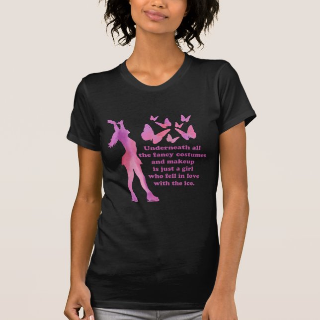 Jag älskar skater för konståkningGiftwarefjärilar Tee Shirt (Framsida)