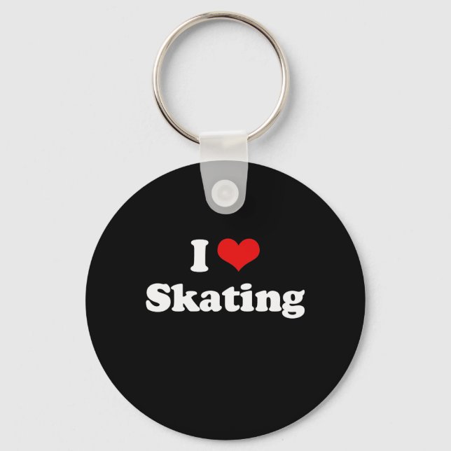 Jag älskar Skating Tshirt Nyckelring (Framsida)