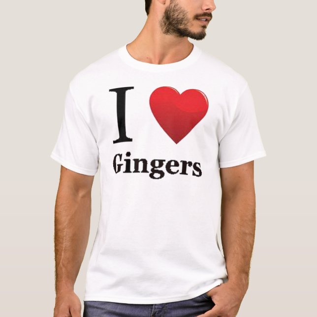 Jag älskar skjortan för ingefärar T T-shirt (Framsida)