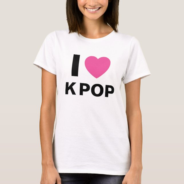 Jag älskar skjortan för K-POP T Shirt (Framsida)
