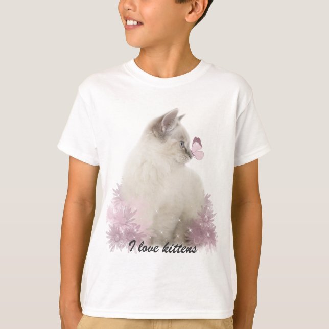 Jag älskar skjortan för kattungar t tee (Framsida)