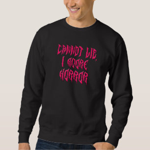 Jag älskar skräck (rosa text) lång ärmad tröja
