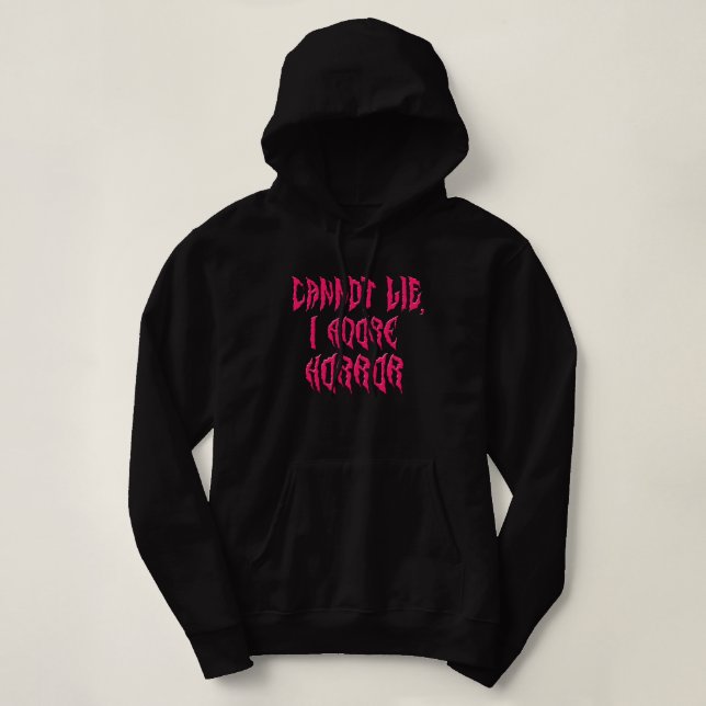 Jag älskar skräck (rosa text) t shirt (Design framsida)