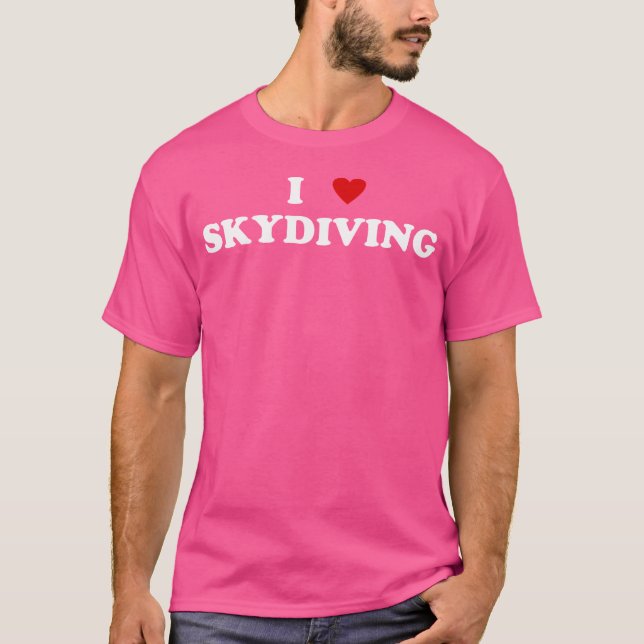 Jag älskar Skydiver I Kärlek Skydiving T Shirt (Framsida)