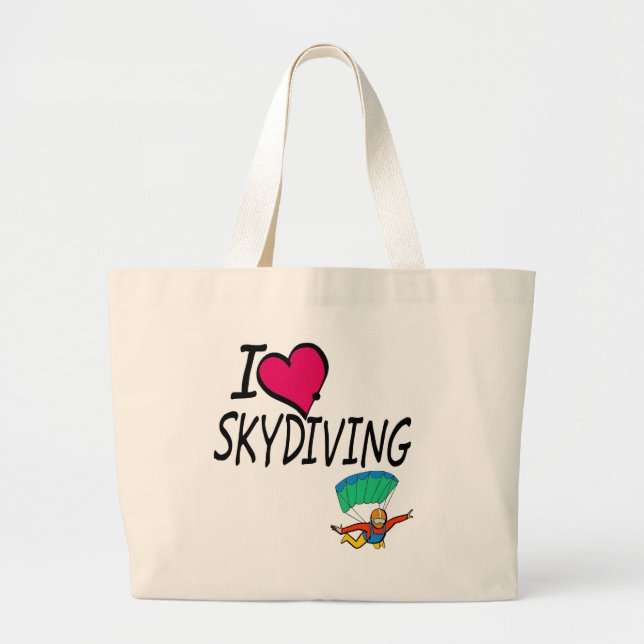 Jag älskar Skydiving Jumbo Tygkasse (Framsidan)