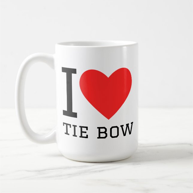 Jag älskar slips bow kaffemugg (Vänster)