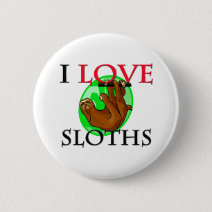 Jag älskar Sloths Knapp