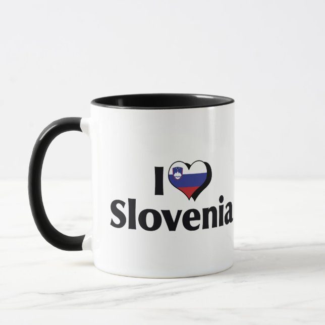 Jag älskar Sloveniens flagga Mugg (Vänster)