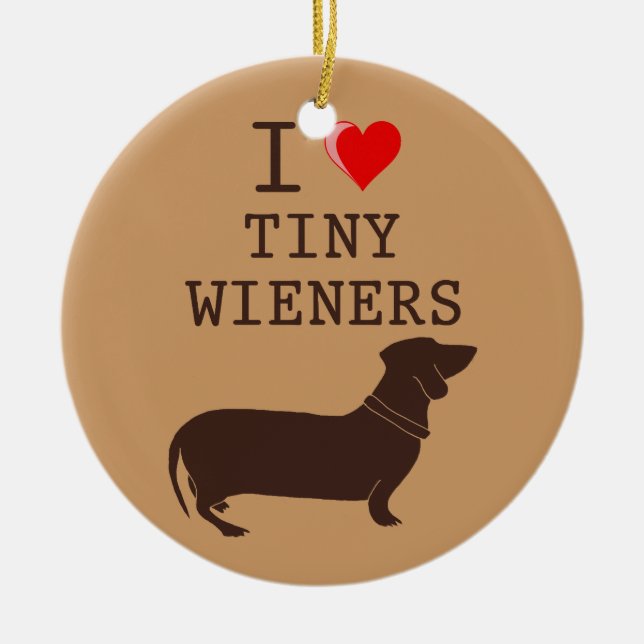 Jag älskar små wiener hund Dachshund Ornament (Framsidan)