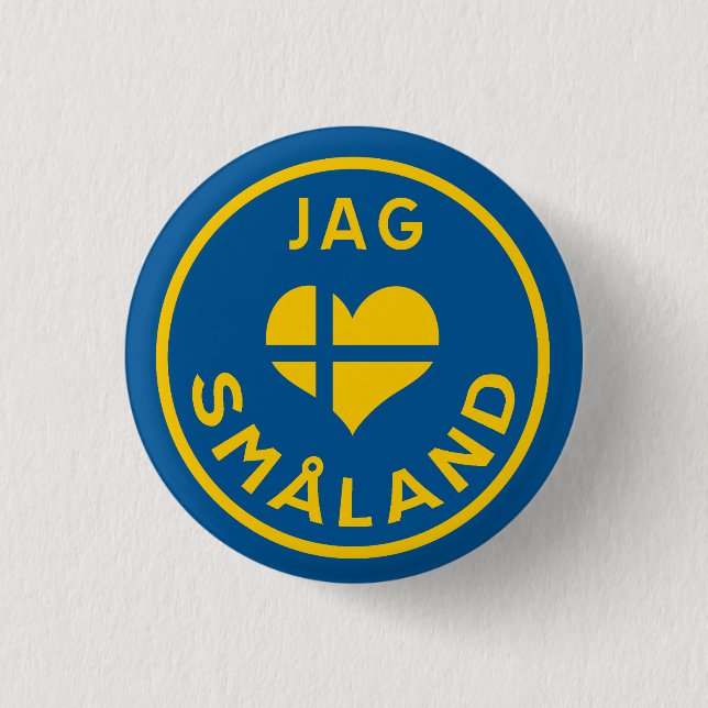 Jag älskar Småland - I love Småland Knapp (Framsida)