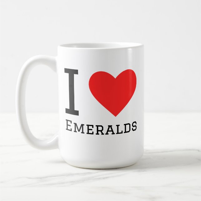 Jag älskar smaragder kaffemugg (Vänster)