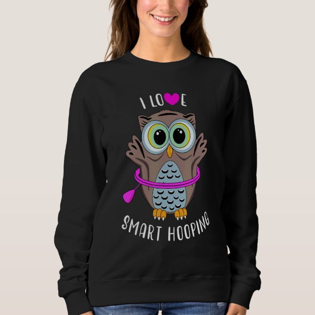 Jag älskar smart Hooping Owl Hula Hullern Hoop Dan T Shirt (Framsida)