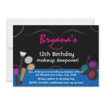 Jag älskar smink virvel födelsedagsinbjudningar