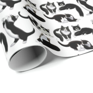 Jag älskar smokingkatter som slår in papper presentpapper