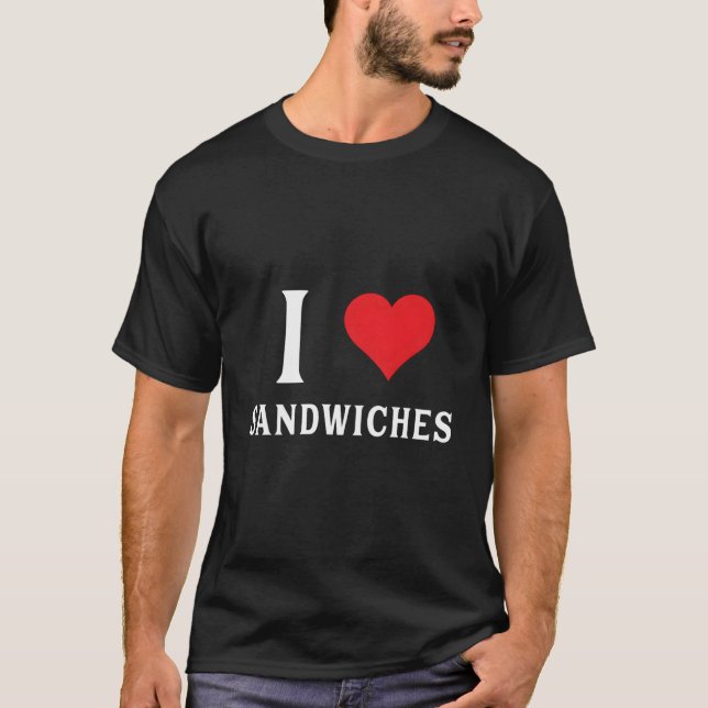 Jag älskar smörgåsar han t shirt (Framsida)