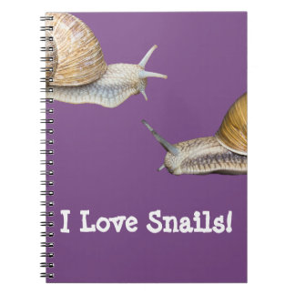 Jag älskar snigelsnigeldesign anteckningsbok med spiral