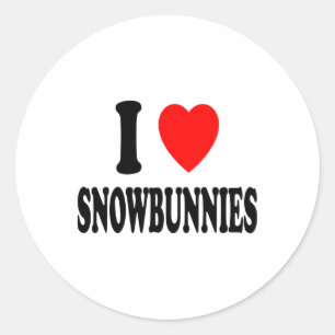 Jag älskar snöharer skidåkning snowboard attraktio runt klistermärke
