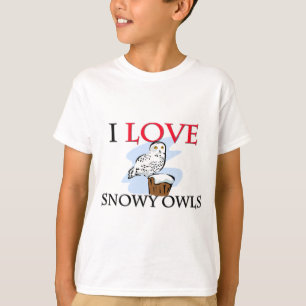 Jag älskar snöig ugglor tee shirt